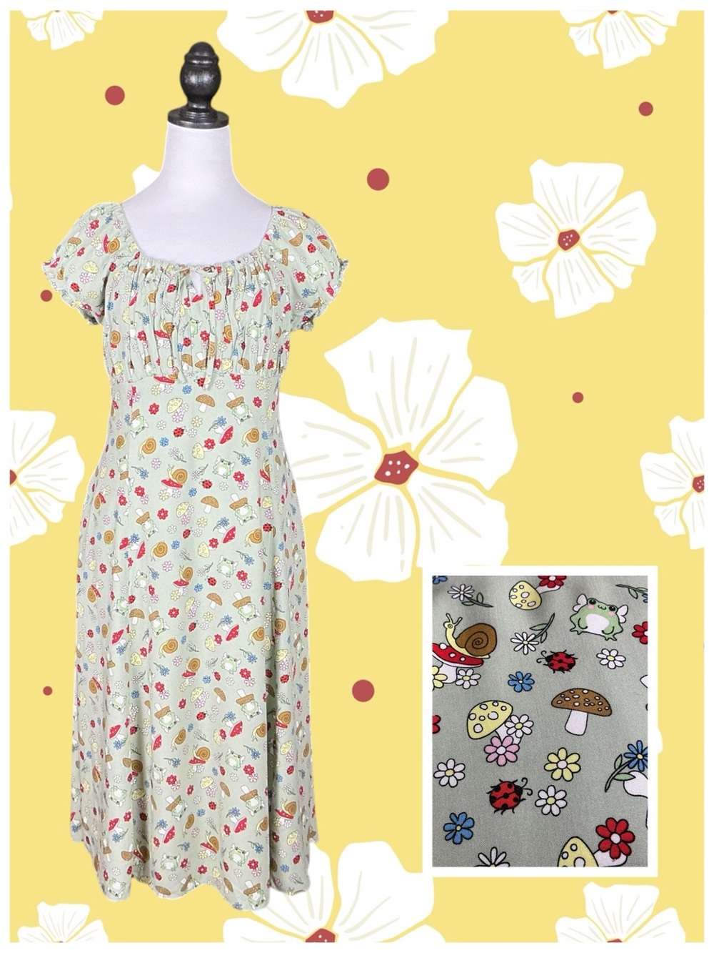 Hot Topic Sweet Society Retro Cottagecore Fairycore Grandmacore Casual Dress M